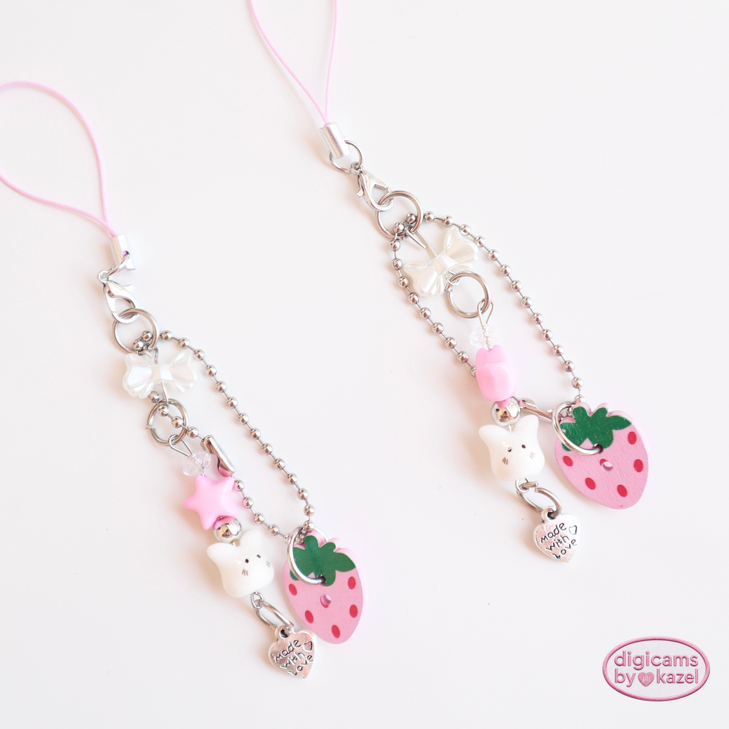 Strawberry rabbit charm