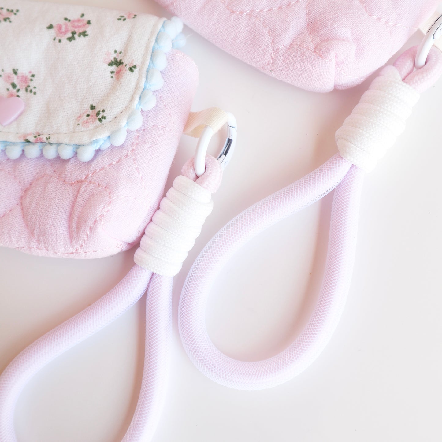 Pink lace with lanyard camera pouch