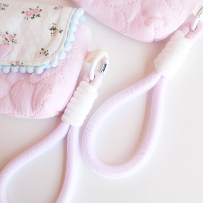 Pink lace with lanyard camera pouch