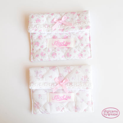 Floral with bow camera pouch