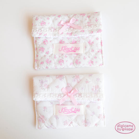 Floral with bow camera pouch