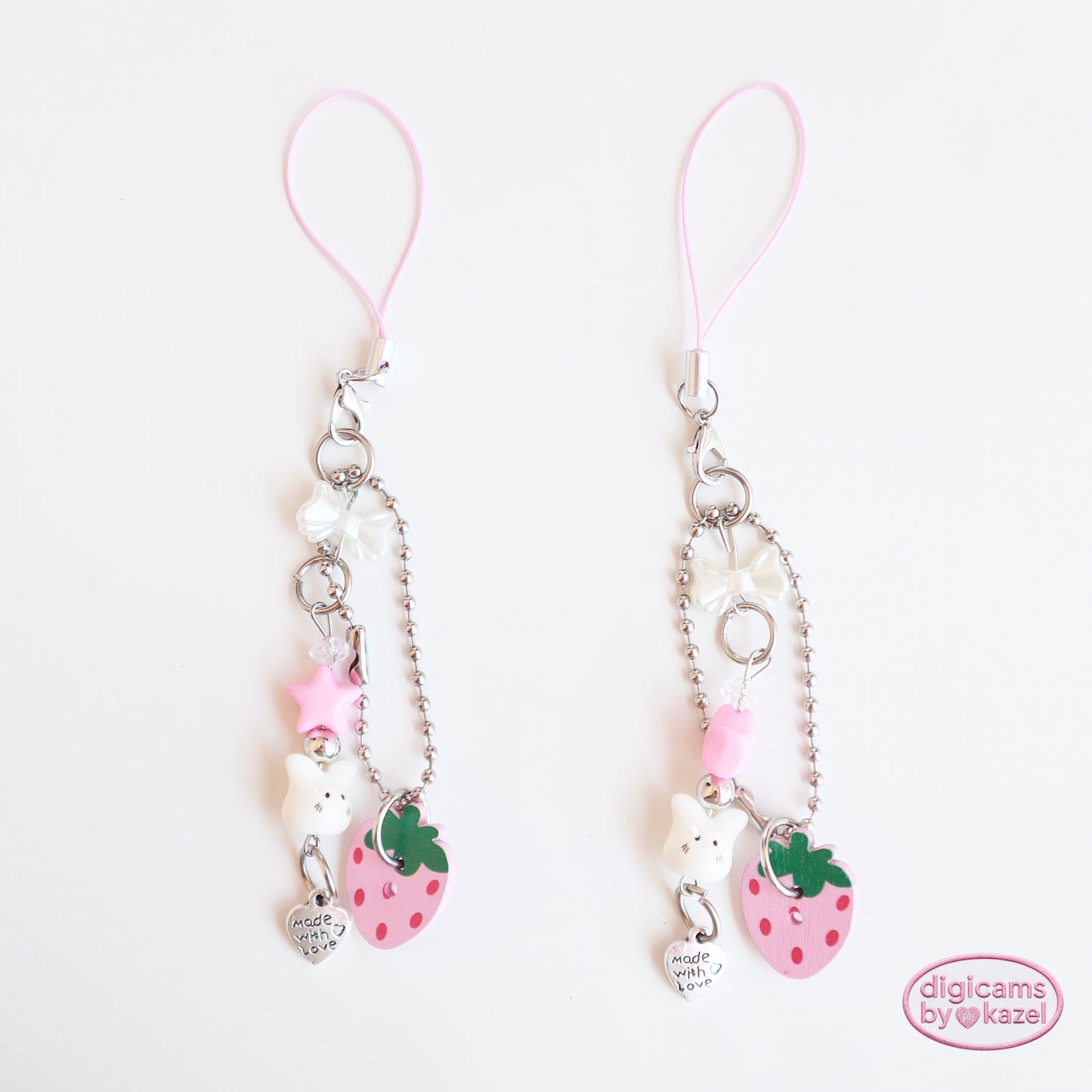Strawberry rabbit charm